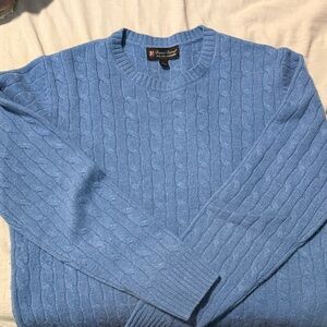 Men's Blue Cable Knit Cashmere Sweater